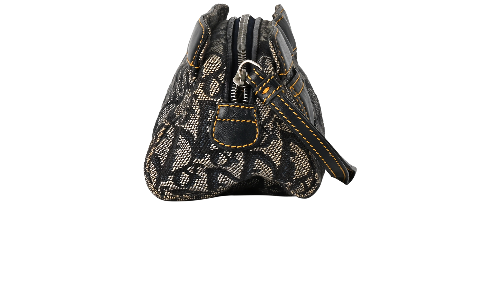 Christian Dior Vintage Pouch, &pound;295, Accessories, Beige/Blue, Canvas, Side view